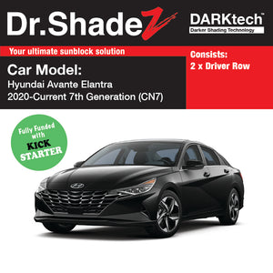DARKtech Hyundai Avante Elantra 2020-Current 7th Generation (CN7) Korean Car Customised Magnetic Sunshades driver windows