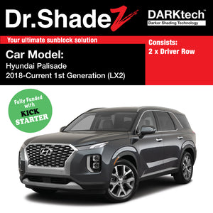 DARKtech Hyundai Palisade 2018-Current 1st Generation (LX2) South Korea SUV Customised Magnetic Sunshades driver windows