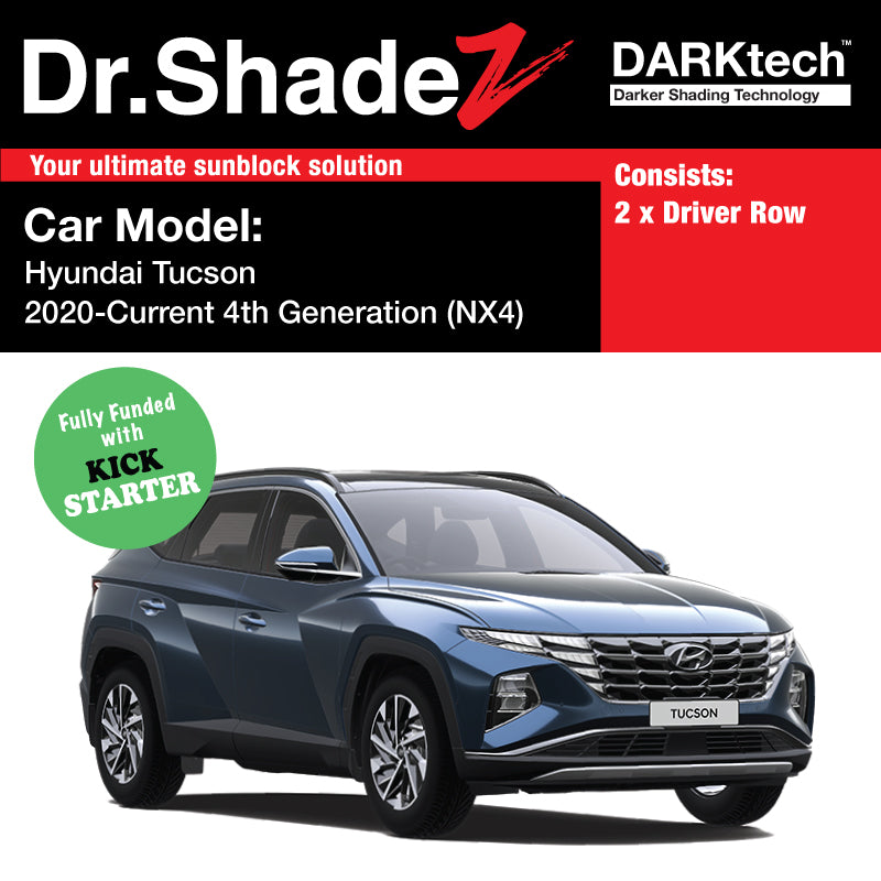 DARKtech Hyundai Tucson 2020-Current 4th Generation (NX4) South Korea SUV Customised Magnetic Sunshades driver row windows