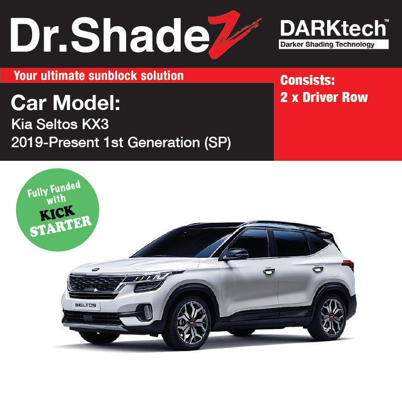 DARKtech Kia Seltos KX-3 2019-Current 1st Generation (SP) South Korea SUV Customised Magnetic Sunshades driver windows