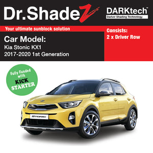 DARKtech Kia Stonic KX1 2017-Current 1st Generation (YB CUV) Customised South Korea Crossover SUV Window Magnetic Sunshades driver windows