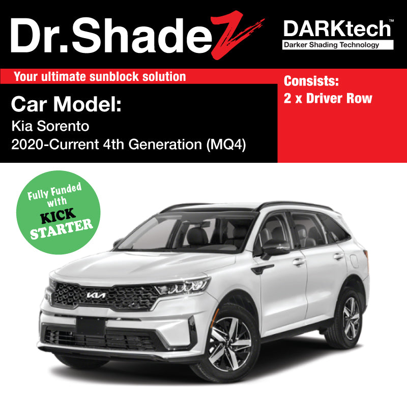 DARKtech Kia Sorento 2020-Current 4th Generation (MQ4) Customised South Korea SUV Window Magnetic Sunshades driver windows