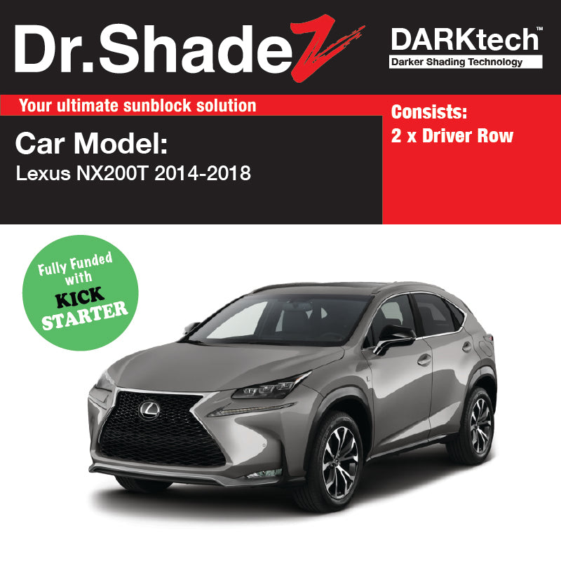 DARKtech Lexus NX Series 2014-2021 1st Generation (AZ10) Japan Luxury SUV Customised Magnetic Sunshades driver windows