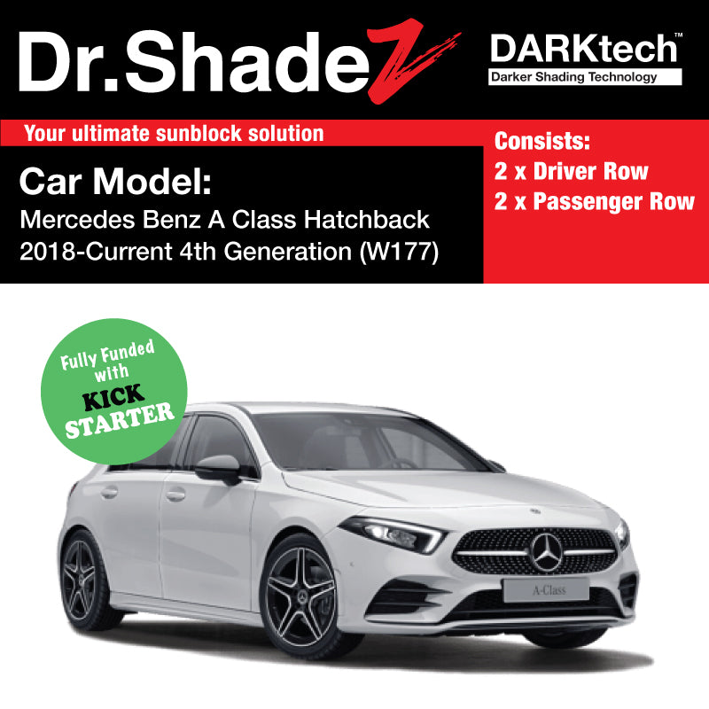 DARKtech Mercedes Benz A Class Hatchback 2018-Current 4th Generation (W177) Germany Hatchback Customised Car Window Magnetic Sunshades
