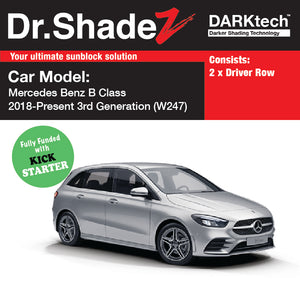 DARKtech Mercedes Benz B Class 2019-Current 3rd Generation (W247) Germany Hatchback Customised Car Window Magnetic Sunshades driver windows row