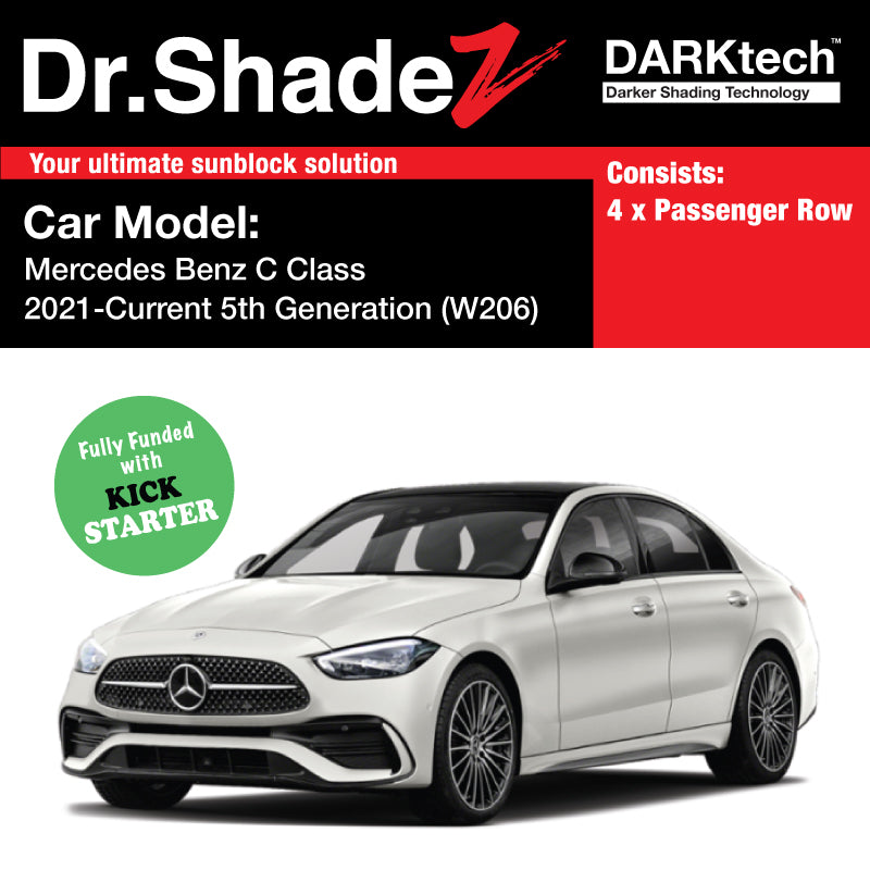 DARKtech Mercedes Benz C Class 2021-Current 5th Generation (W206) Germany Compact Executive Customised Car Window Magnetic Sunshades passenger row windows