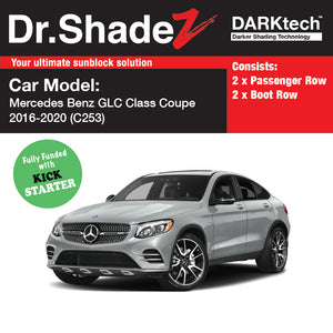 DARKtech Mercedes Benz GLC Class Coupe 2015-2022 1st Generation (C253) Germany Compact Luxury SUV Customised Car Window Magnetic Sunshades passenger and boot side window