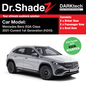 DARKtech Mercedes Benz EQA Class 2021-Current 1st Generation (H243) Germany Electric Crossover SUV Customised Car Window Magnetic Sunshades driver passenger and boot side windows