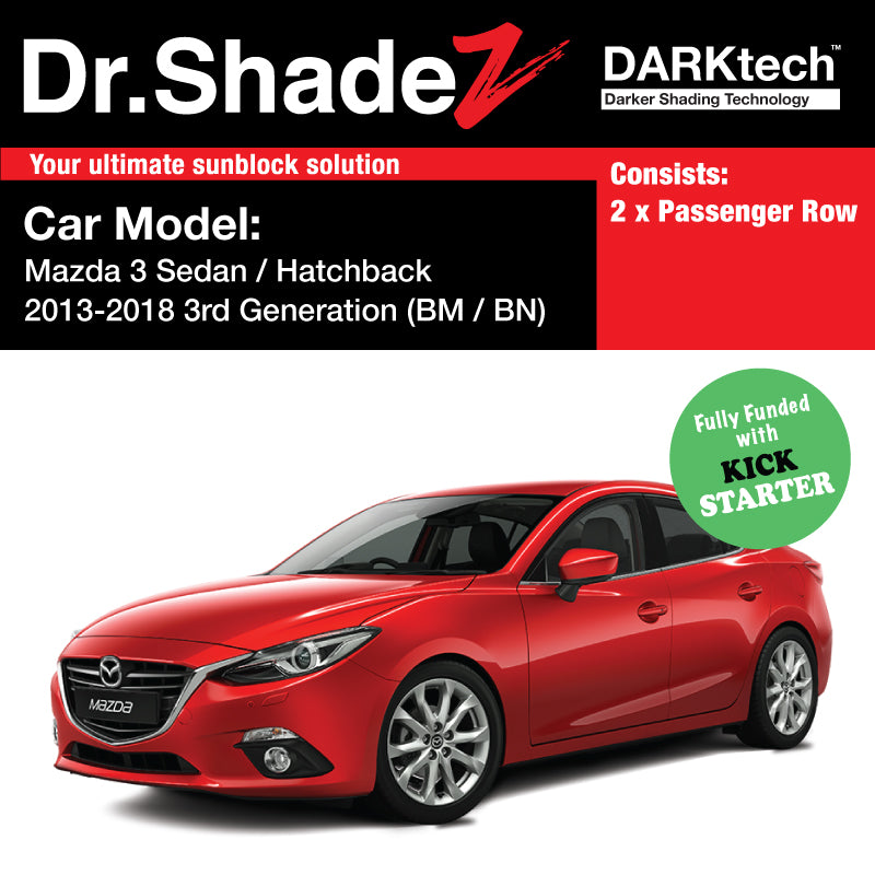 DARKtech Mazda 3 Axela Sedan Hatchback 2013-2018 3rd Generation (BM BN) Japan Automotive Customised Car Window Magnetic Sunshades