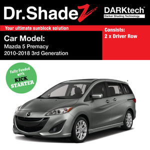 DARKtech Mazda 5 Premacy 2010-2018 3rd Generation Japan Compact MPV Customised Car Window Magnetic Sunshades