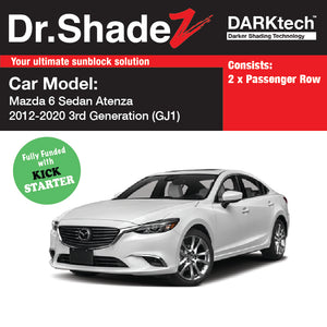 DARKtech Mazda 6 Sedan 2013-Current 3rd Generation (GJ1) Japan Sedan Customised Car Window Magnetic Sunshades