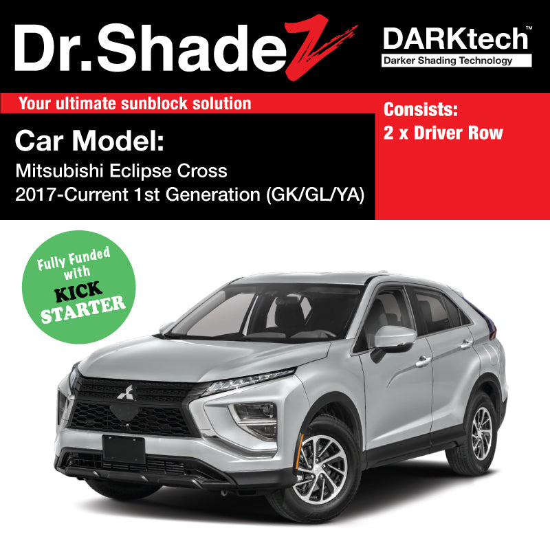 DARKtech Mitsubishi Eclipse Cross 2017-Current 1st Generation (GK/GL/YA) Japan SUV Customised Car Window Magnetic Sunshades driver row windows