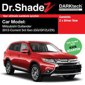 DARKtech Mitsubishi Outlander 2013-Current 3rd Generation (GF/ GG/ ZJ/ ZK) Japan 7 Seater Crossover Customised SUV Window Magnetic Sunshades