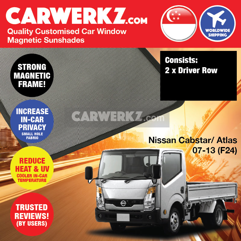 Nissan Cabstar Atlas 2007-2013 (F24) Japan Truck Customised Lorry Truck Window Magnetic Sunshades