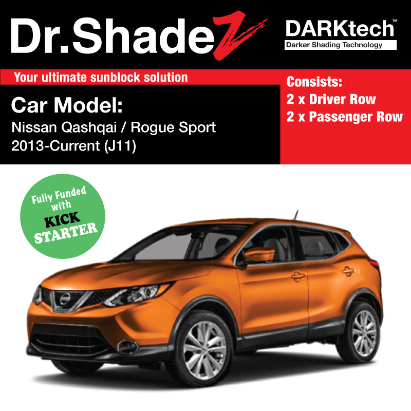 DARKtech Nissan Qashqai Rouge Sport 2013-Current 2nd Generation (J11) Japan Compact Crossover Customised SUV Window Magnetic Sunshades