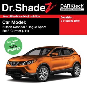 DARKtech Nissan Qashqai Rouge Sport 2013-Current 2nd Generation (J11) Japan Compact Crossover Customised SUV Window Magnetic Sunshades