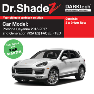 DARKtech Porsche Cayenne 2009-2017 2nd Generation (92A) Germany SUV Customised Car Window Magnetic Sunshades driver row windows