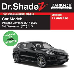 DARKtech Porsche Cayenne 2017-Current 3rd Generation (9YA/9YB) Germany SUV Customised Car Window Magnetic Sunshades driver row windows