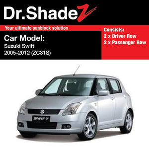 Suzuki Swift 2005 2006 2007 2008 2009 2010 2011 2012 (ZC31S) Japan Automotive Customised Car Window Magnetic Sunshades 4 Pieces - Dr Shades AU JP MY Autobacs SG jp my fn mc rs de ph in id