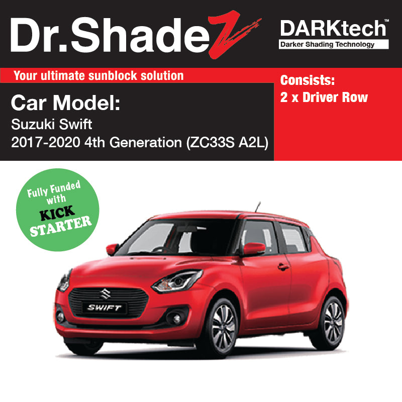 DARKtech Suzuki Swift 2017-Current 3rd Generation (ZC33/A2L) Japan Hatchback Customised Car Window Magnetic Sunshades driver row windows
