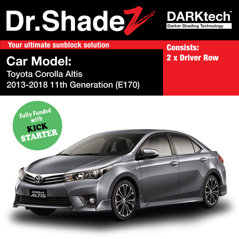 DARKtech Toyota Corolla Altis 2013-2018 11th Generation (E170) Japan Sedan Customised Car Window Magnetic Sunshades