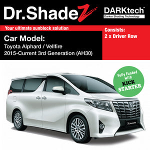 DARKtech Toyota Alphard Vellfire 2015-Current 3rd Generation (AH30) Japan Large MPV Customised Car Window Magnetic Sunshades