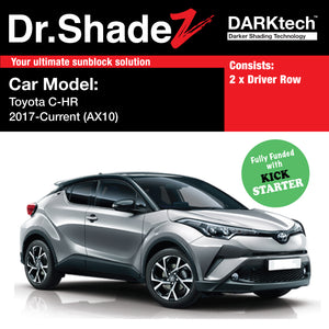 DARKtech Toyota C-HR CHR 2017-Current 1st Generation (AX10) Japan Subcompact Crossover SUV Customised Car Window Magnetic Sunshades