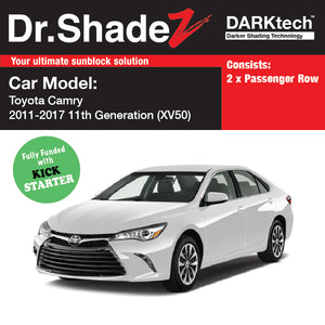 DARKtech Toyota Camry 2011-2019 7th Generation (XV50) Japan Sedan Customised Car Window Magnetic Sunshades passenger row windows
