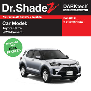 DARKtech Toyota Raize 2019-Current 1st Generation (A200) Japan SUV Customised Car Window Magnetic Sunshades driver row windows