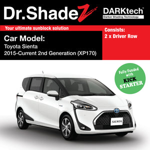 DARKtech Toyota Sienta 2015-Current 2nd Generation (XP170) Japan Mini MPV Customised Car Window Magnetic Sunshades