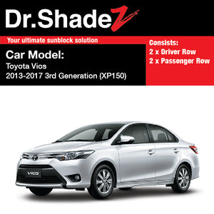 Toyota Vios 2013 2014 2015 2016 2017 3rd Generation (XP150) Japan Sedan Customised Car Window Magnetic Sunshades - autobacs sg my au de jp th ph de mc fn ca hk it fr br kr