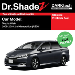 DARKtech Toyota Wish 2009-2018 2nd Generation (AE20) Japan MPV Customised Car Window Magnetic Sunshades