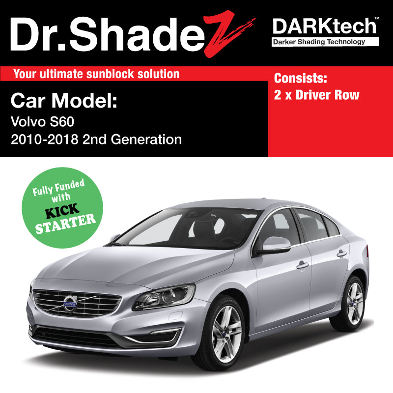 DARKtech Volvo S60 2010-2018 2nd Generation Sweden Luxury Sedan Customised Car Window Magnetic Sunshades - drshadez sweden Australia usa uk singapore driver door windows