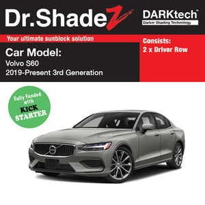 DARKtech Volvo S60 2018-Current 3rd Generation Sweden Luxury Sedan Customised Car Window Magnetic Sunshades driver row windows