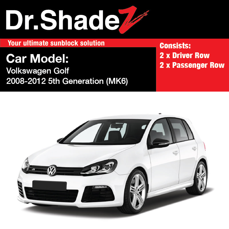 Volkswagen Golf 2008 2009 2010 2012 6th Generation (MK6) Germany Hatchback Customised Car Window Magnetic Sunshades 4 Pieces - autobacs sg drshadez ag au my ph th de fr br kr it mc fn uk ca