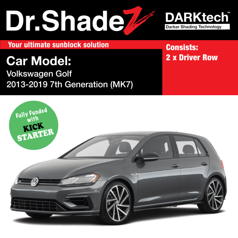 DARKtech Volkswagen Golf 2012-2019 7th Generation (MK7) Germany Hatchback Customised Car Window Magnetic Sunshades