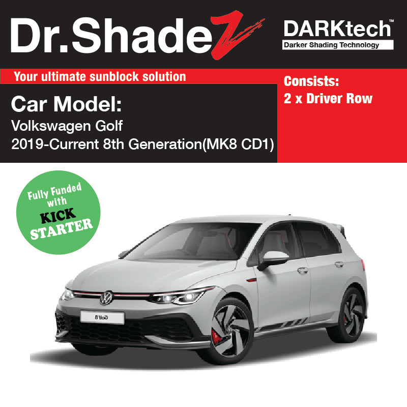 DARKtech Volkswagen Golf 2019-Current 8th Generation (MK8) Germany Hatchback Customised Car Window Magnetic Sunshades driver row windows