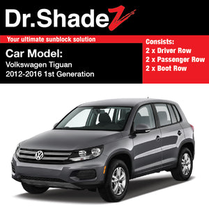 Volkswagen Tiguan 2011 2012 2013 2014 2015 2016 2017 1st Generation Facelift (B7) German Compact Crossover Customised CUV Window Magnetic Sunshades 6 Pieces - autobacs sg my au jp nz de fr br kr it mc fn au nz rs ph th