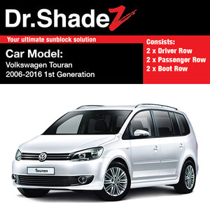 Volkswagen Touran 2006 2007 2008 2009 2010 2011 2012 2013 2014 2015 1st Generation Germany Compact MPV Customised Car Window Magnetic Sunshades 6 Pieces - autobacs sg drshadez my sg au de pl nz mc de fr br kt it fn